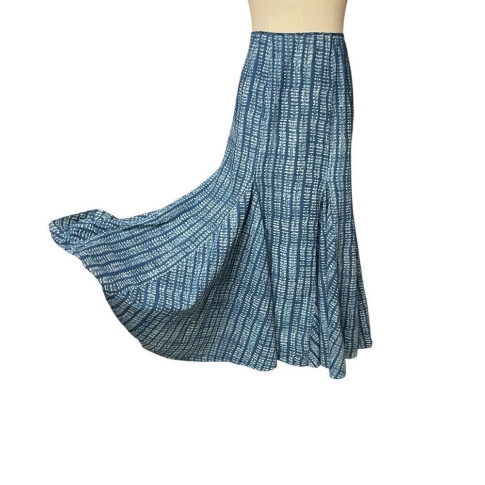 Lauren Ralph Lauren Blue Patterned A-Line Maxi Skirt